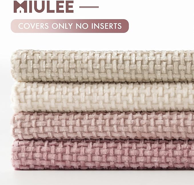 MIULEE Pack of 4 Valentines Couch Throw Pillow Covers 16x16 Inch Neutral Pink Cute Decorative Chenille Pillows Farmhouse Boho Accent Cushion Covers for Coquette Room Spring Decor Sofa Bed Living Room - Image 6