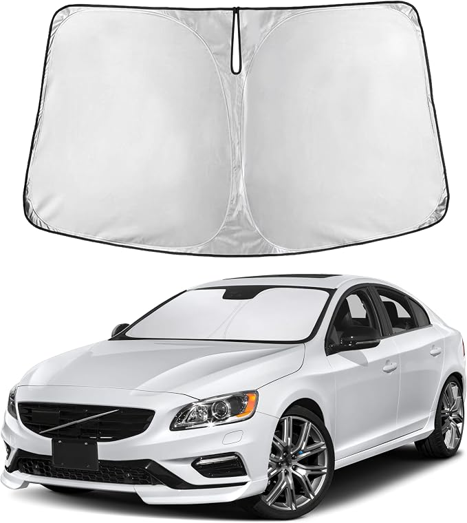 EcoNour Windshield Sunshade Compatible for Volvo S60 2011-2016 2017 2018, Sun Visor for Front Windshield & Window Sun Shade Cover, UV Heat Blocker & Protector, Car Accessories by EcoNour