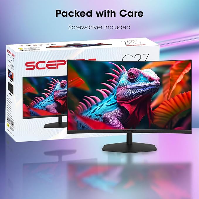 Sceptre Curved 27-inch Prime Gaming Monitor 1500R 100Hz HDMI X2 DisplayPort 1ms 100% sRGB, Build-in Speakers Machine Black 2025 (C275W-FW100T Series) - Image 5