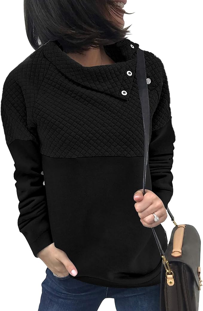 BTFBM Women Fashion Quilted Pattern Lightweight Zipper Long Sleeve Plain Casual Ladies Sweatshirts Pullovers Shirts Tops by BTFBM