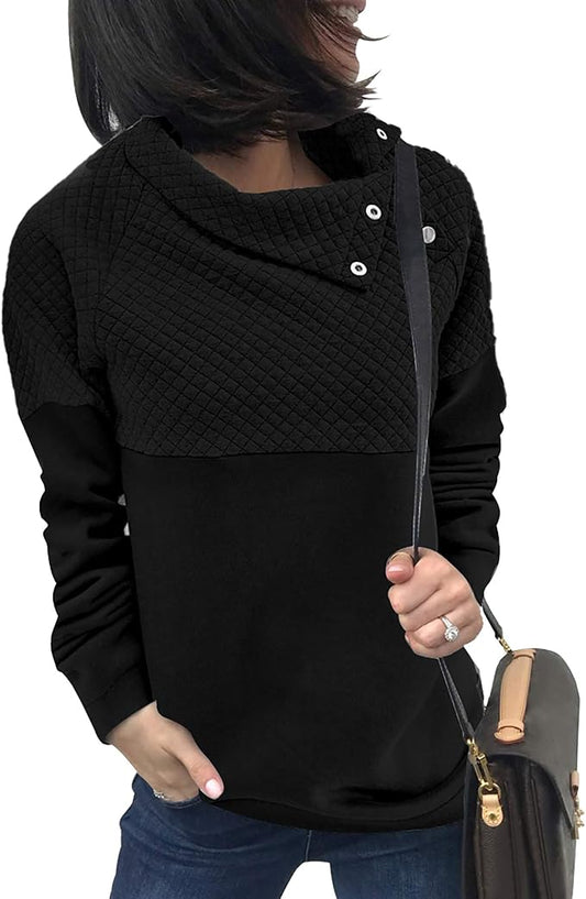 BTFBM Women Fashion Quilted Pattern Lightweight Zipper Long Sleeve Plain Casual Ladies Sweatshirts Pullovers Shirts Tops by BTFBM