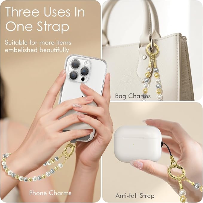 SURPHY Phone Charm, Handmade Beaded Phone Wrist Strap with Tether Tab | Phone Charm Strap, Phone Chain with Premium Metal Buckle, Wrist Strap Fits Cellphone Cases, Wallets, Bags, Keys - Image 2