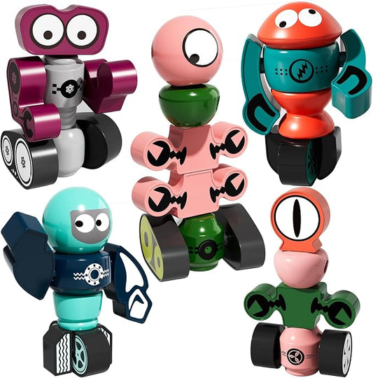 TEMI Magnets Robot Toy for 3 4 5 6 7 Year Old Boys | Transform Toys Planet Magnet Building Toys Stacking for Toddler, Learning Educational Christmas and Birthday Gifts for Kids by TEMI