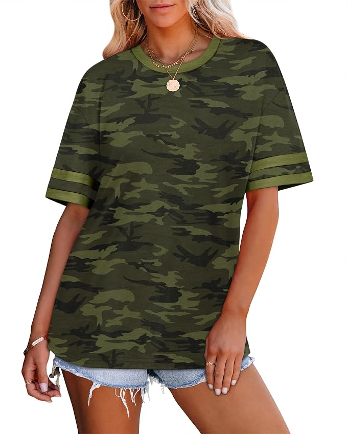 WIHOLL Womens T Shirts Loose Fit Short Sleeve Tees Crew Neck Color Block Summer Tops 2026 Fashion - Image 3