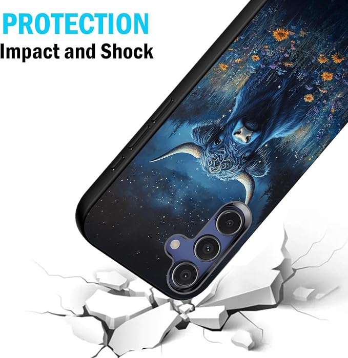 Designed for Galaxy S25 FE Phone Case,Slim Silicone Shockproof Protective Case for Galaxy S25 FE 6.7 inch,Cute Highland Cow - Image 2