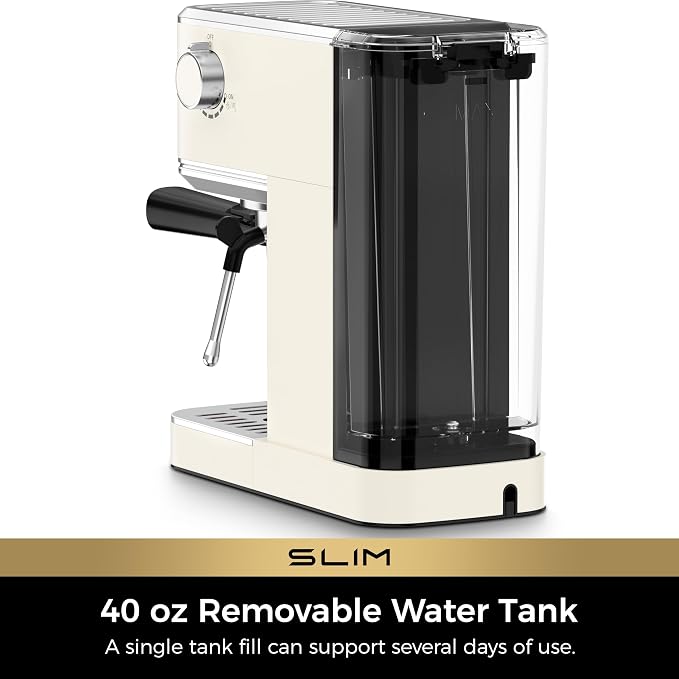 CHULUX Slim Espresso Machine with Milk Frother for Home Cappuccino, Creamy | Precise Pressure Gauge, Food-Grade Materials, 20 Bar Italian Pump, Professional Temperature Control System, Stainless Steel - Image 7