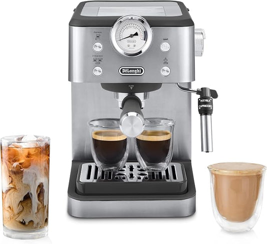 De'Longhi Classic Signature Espresso Machine, Adjustable Milk Frother | #1 Worldwide Espresso Machine Maker, Rapid Heat-Up, Preset Single & Double Espresso, Frother, Pressure Gauge, Compact Design by Unknown