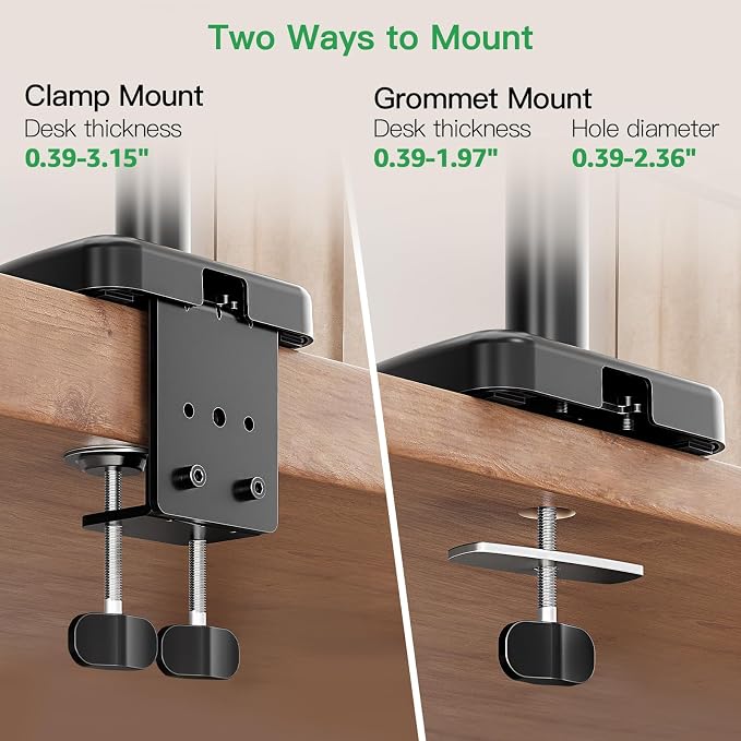 MOUNT PRO Single Long Monitor Arm, 13 to 32 inch Computer Monitor Desk Mount, Extra Long Adjustable Screen Stand, Tall Display Mount with Tilt, Swivel, Rotation, Hold up to 19.8lbs, VESA 75/100mm - Image 6