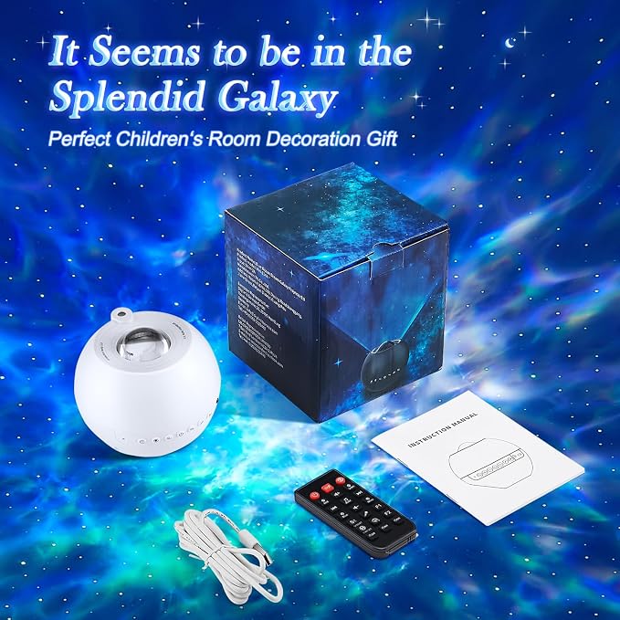 One Fire Galaxy Projector,15 Color,Ocean HD,Gift Girl&Women&Boy,White Noise | 7 Brightness,4 Speed,Green Star,Bluetooth,Romote,Timer,Teen Boys Gift,Birthday,Bedroom Decor,Relax,Party,Led Lights,Lava Lamp - Image 8