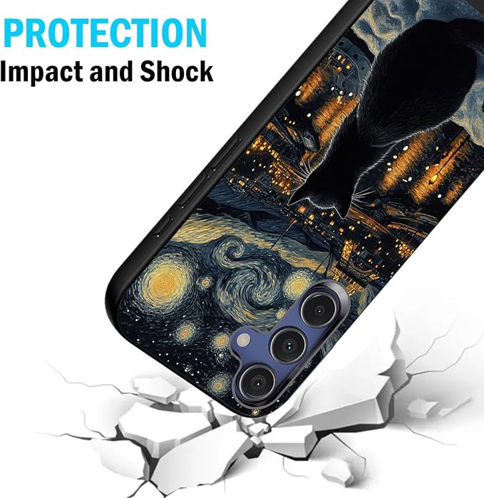 Designed for Galaxy A16 5G Phone Case,Slim Silicone Shockproof Protective Case for Galaxy A16 5G 6.7 inch,Eiffel Tower with Cat Scene - Image 2