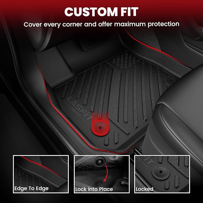 LASFIT Floor Mats & Trunk Mat for 11th Gen Honda Civic Hatchback(Not for Hybrid) 2026 2025 2024 2023 2022, All Weather Custom Fit TPE Car Floor Liners,1st & 2nd Row & Trunk Liner - Image 4