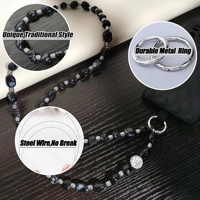 Phone Crossbody Strap, 2in1 Wrist Charm&Shoulder Lanyard,3Ways Usage free to Assembly and Disassembly Phone Strap with Tether Patches for Most Phones Bag Purse (M) - Image 3