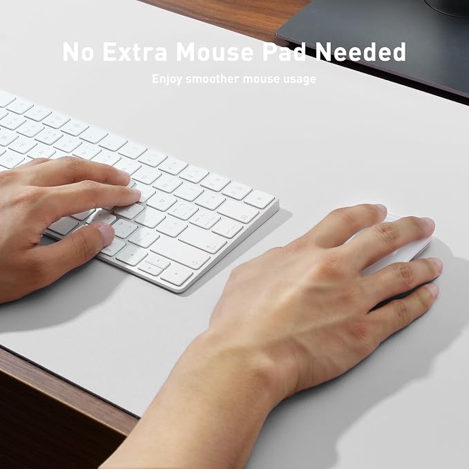 Aothia Faux Leather Desk Mat - Non-Slip PU Leather Desk Blotter, Waterproof Writing Surface, Large Desk Pad for Office & Home (Off-White, 55" x 24") - Image 4