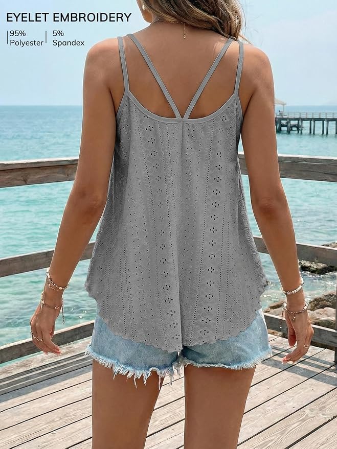 ATHMILE Women's Tank Tops Sleeveless Summer Top Spaghetti Strap Spring Shirt Loose Fit Beach Vacation 2026 Casual - Image 2