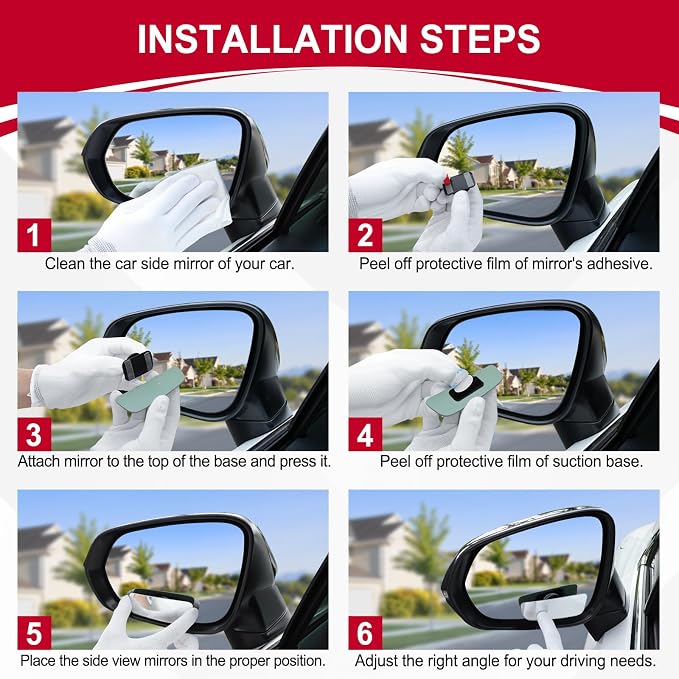 LivTee Blind Spot Mirror, Rectangular Shaped HD Glass Frameless Convex Rear View Mirror with wide angle Adjustable Stick for Cars SUV and Trucks, Pack of 2 - Image 4