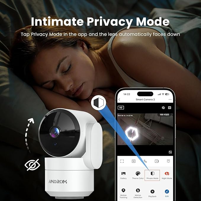 Indoor Security Cameras, Alexa Camera for Baby/Elderly/Pet Monitoring | AI Smart Detection & Alarm, 2-Way Audio, Night Vision, 2.4G WiFi App Control, Cloud & SD Card Storage, 3 Pack - Image 6