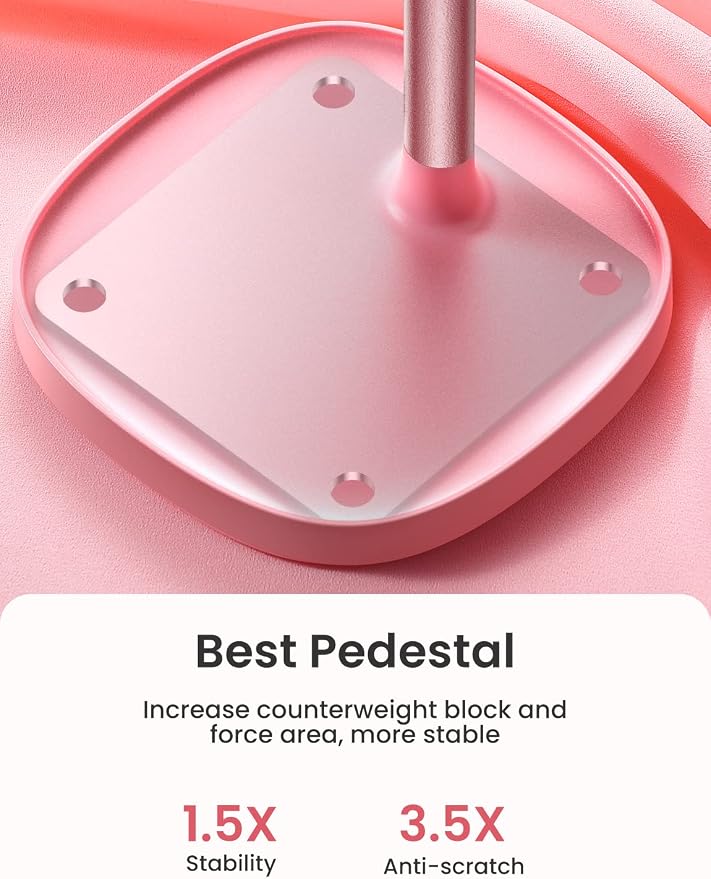 LISEN Cell Phone Stand Phone Holder for Desk, Gaming for Nintendo Switch | Pink Desk Accessories for Women Office Cute, Vanity Decor Pink Gifts Girls, Kawaii Bathroom Dorm Room Essentials Decor - Image 6