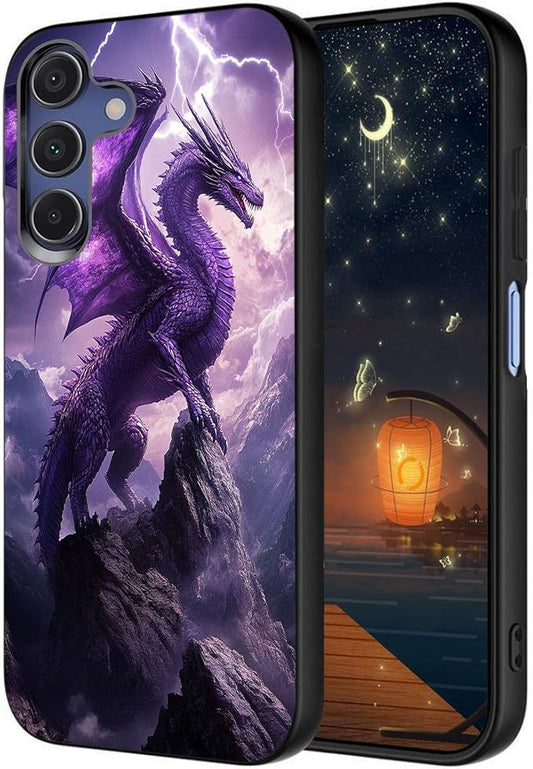 Designed for Galaxy A17 5G Phone Case,Slim Silicone Shockproof Protective Case for Galaxy A17 5G 6.7 inch,Purple Dragon by Unknown
