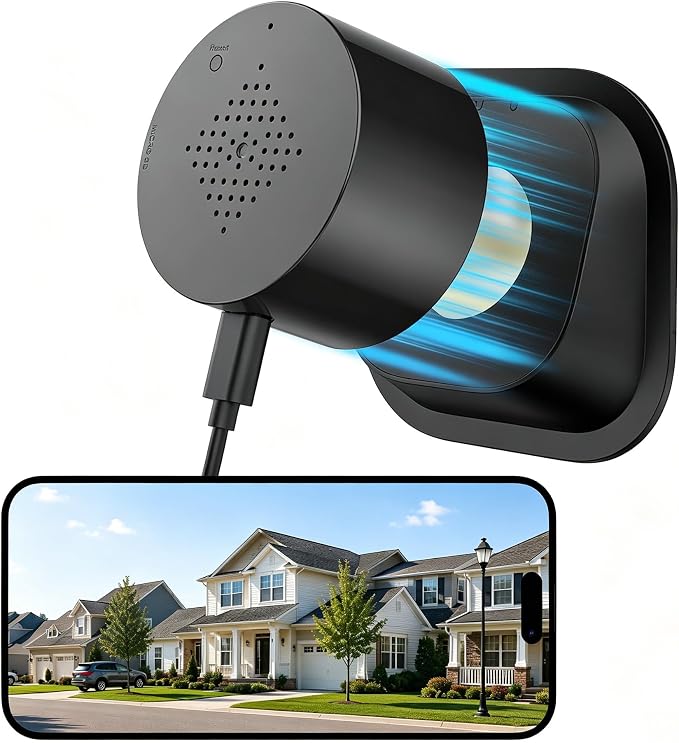 Septekon 2K Window Security Camera with No-Drill 18° Tilt Angle Mount, Dual-Band 2.4GHz & 5GHz WiFi, Indoor Camera for Outdoor Monitoring, Color Night Vision, AI Human Detection, Black by Septekon