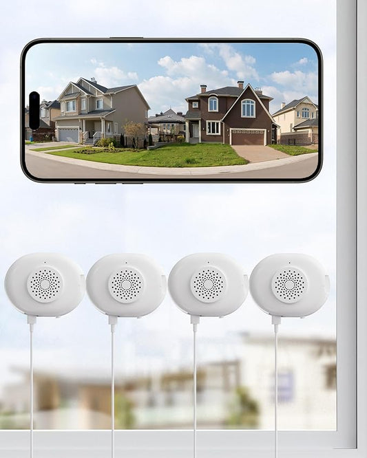 ZOSI 4 x C680 2K Window Security Camera with Full Color Night Vision, 3MP Indoor Plug-in WiFi Camera for Home Security, Human Vehicle Detection, 2.4/5GHz WiFi, 24/7 Recording, Easy & Quick Install by ZOSI