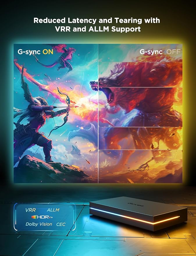 Govee HDMI 2.1 AI Sync Box 2, 8K/4K @144Hz, RGBWIC for 55-65 Inch TVs | With TV Backlight, Supports VRR & ALLM, SmartThings & Matterr & Alexa, AI CogniGlow, 75 LEDs/m - Image 3