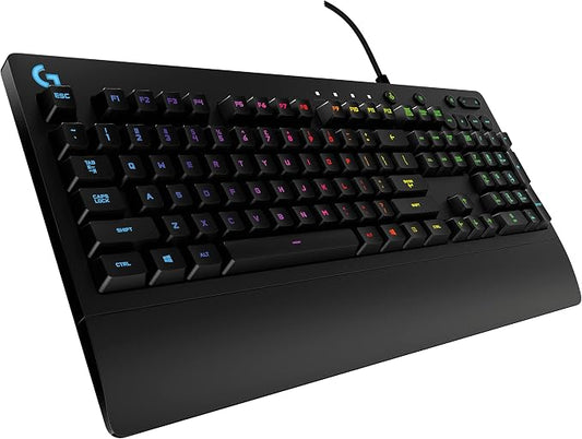 Logitech G213 Prodigy Wired RGB Gaming Keyboard - Black | Mech-Dome Keys, Palm Rest, Adjustable Feet, Media Controls, LIGHTSYNC RGB, USB, Compatible with Windows by Unknown