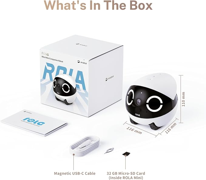 Enabot EBO ROLA Mini Pet Camera Robot: 2K FamilyBot Mobile Home Companion | Whole-Home Mobility, Two-Way Talk, Night Vision, Long Battery Life, Local Storage, Long Distance Gift - Image 9
