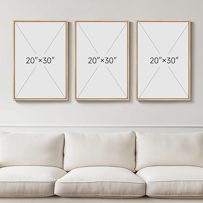 Large Framed Black and White Neutral Abstract Wall Art, 3 Piece Minimalist Canvas Prints Paintings Artwork for Walls, Boho Geometric Pictures for Living Room Hallway Office Wall Decor Total 30x60 In - Image 3