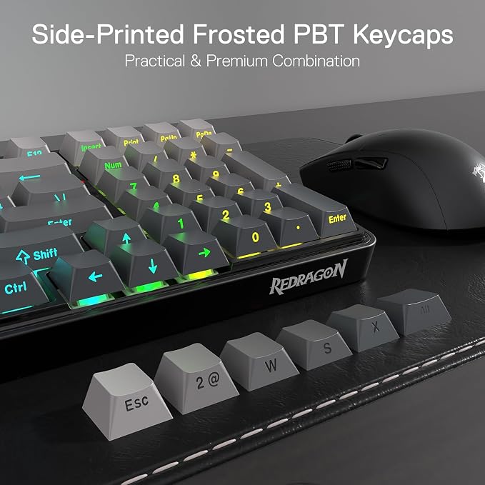 Redragon K744 GB PRO 99 Keys Wireless Gasket RGB Gaming Keyboard, 3-Mode Mechanical Keyboard w/Hot-Swap Socket, Gradient PBT Keycaps & 5-Layer Noise Dampening, Custom Linear Switch - Image 6