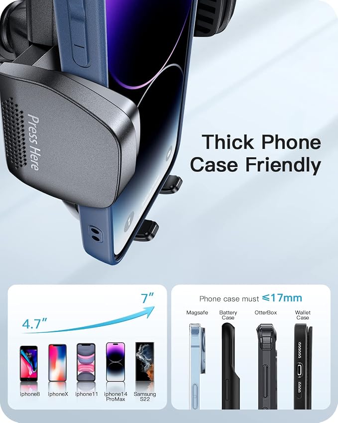APPS2Car Car Phone Holder Mount Gooseneck Dashboard Windshield Suction Cup Phone Mount Anti-Shake Stabilizer Phone Car Cradle Compatible with All Cellphones & Thick Phone Case-H3S Carbon Fiber Style - Image 4