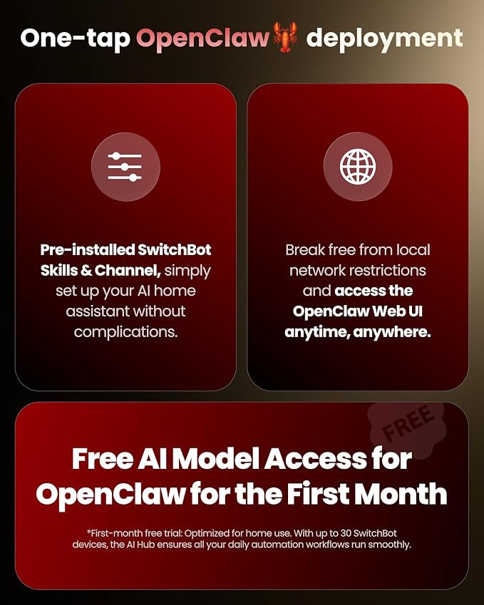 SwitchBot AI Hub Bundle with PTC Plus 5MP Camera, AI Smart Hub with OpenClaw Support for Indoor Monitoring, Pan Tilt Camera, Local Storage, Home Assistant Pre-Installed, Matter Bridge - Image 2