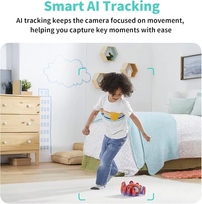 2K Indoor Security Camera, 360° Pan/Tilt AI Human Pet Motion Security Camera, 2.4/5 GHz Night Vision Camera, 2 Way Audio, Compatible with Alexa Google Assistant (3 Months of Cloud Storage) - Image 6