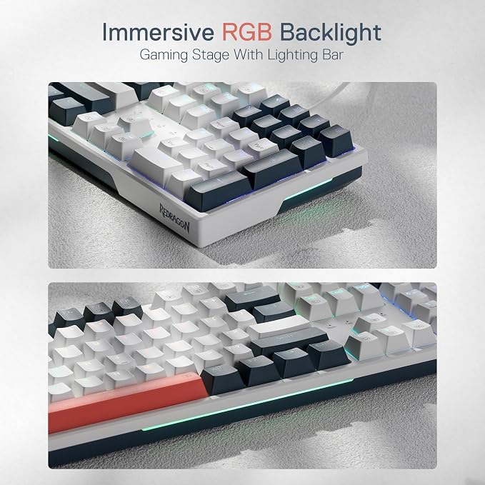 Redragon K668 108-Key Hot-Swap Wired RGB Gaming Keyboard, Extra 4 Hotkeys | Dedicated Shortcut Keys for Mute, Calc & Desktop, Cushioned Noise Dampening for Creamy Thocky Sound, Swap-Ready, PRO Software - Image 3