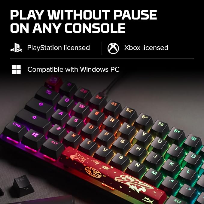 HyperX Alloy Origins 65 - Mechanical Gaming Keyboard – Compact 65% Form Factor - Linear Red Switch - Double Shot PBT Keycaps - RGB LED Backlit - NGENUITY Software Compatible,Black - Image 7