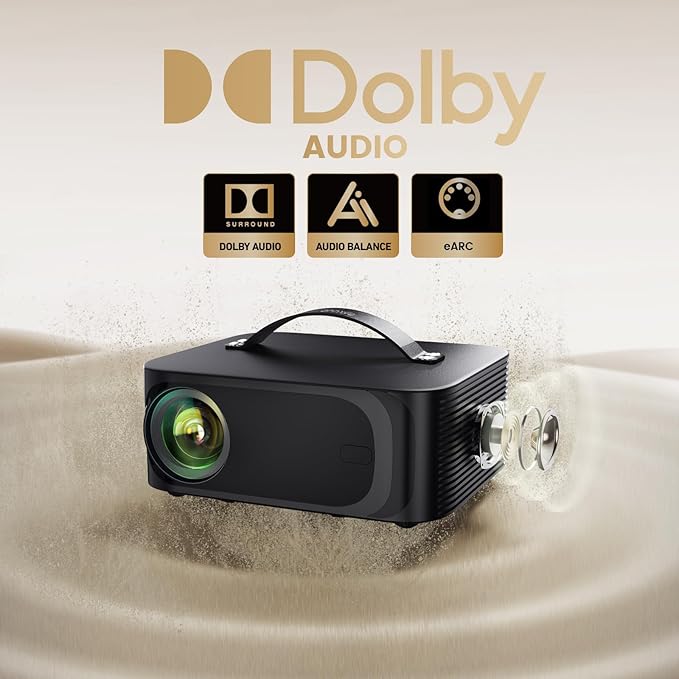Outdoor-Projector-4K with WiFi and Bluetooth: [3000 Brightness/50W DoIby/Built-in APPs] Portable-Projector Smart OS 2.0&AI Auto Focus, ONOAYO Movie Proyector Compatible with Netflix/YouTube/PrimeVideo - Image 5