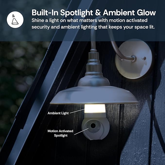 Luna Light Bulb Security Cameras Wireless Outdoor Indoor, 360° Pan Tilt, Color Night Vision, LED Bulb & Spotlight, 2.4GHz 5GHz Wi-Fi, Porch Light Cameras for Home Security (2026 Upgrade Version) - Image 3