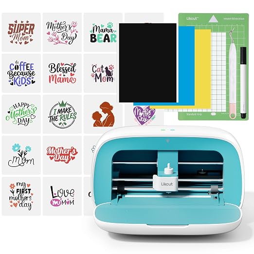 Likcut Vinyl Cutter Machine - AI Smart Sticker Maker S501 for DIY Joy, AI Image Generation Portable Sticker Cutter for Crafting Beginner for Home & School Decor, Custom Stickers, Crafts for Adults by CreateDIYCraftyFunwithLikcut