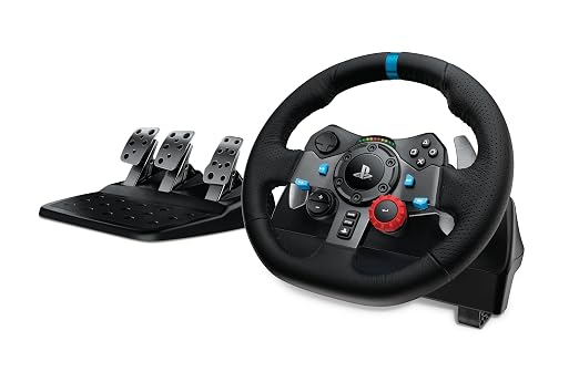 Logitech G29 Racing Wheel and Pedals for PS5/PS4/PC | Stainless steel paddle shifters, leather steering wheel cover, real force feedback, for PS5, PS4, PC, Mac by Unknown