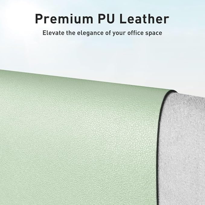 Aothia Faux Leather Desk Mat – Large Mouse Pad, Non-Slip PU Leather Blotter, Waterproof Writing Surface for Office and Home (Aqua, 47.2" x 23.6") - Image 2