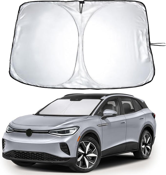 EcoNour Windshield Sun Shade Compatible for Volkswagen VW ID.4 2021–2026 | Custom Fit EV Front Window Sunshade | Foldable Heat & UV Reflective Sun Visor by EcoNour