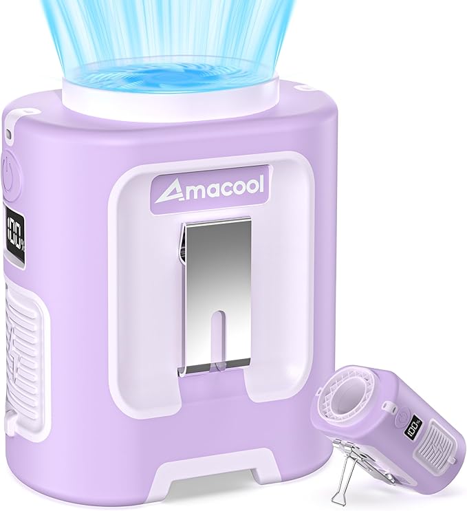 AMACOOL Mini Portable Waist Fan Clip on, Birthday Gifts for Mother Mom Her Girl, 13000RPM Rapid-Cooling Personal Neck Fans, Wearable Shirt Belt Fan for Women Men Outdoor Work Jobsite Travel Camping by AMACOOL