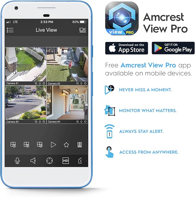 Amcrest 5MP AI Turret IP PoE Camera w/ 49ft Nightvision, Security IP Camera Outdoor, Built-in Microphone, Human & Vehicle Detection, Active Deterrent, 129° FOV, 5MP@20fps IP5M-T1277EW-AI - Image 9