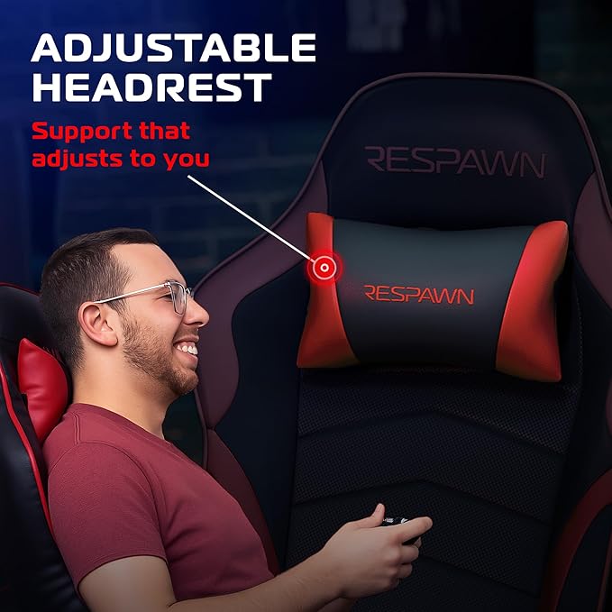 Respawn 900 Gaming Recliner Chair with Footrest, Cup Holder and Swivel | Ergonomic gaming recliner with footrest, cup holder, lumbar support, 135° recline & 360° swivel for console gaming - Image 3