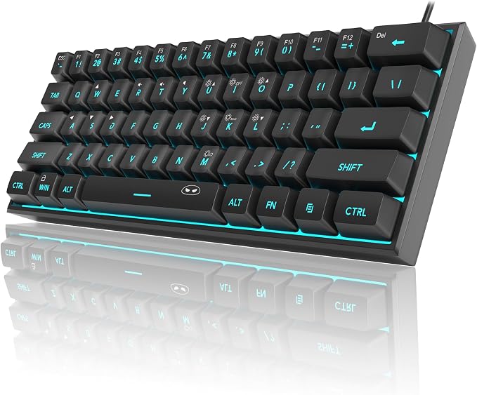 MageGee Mini 60% Gaming Keyboard, RGB Backlit 61 Key Ultra-Compact Keyboard, TS91 Ergonomic Waterproof Mechanical Feeling Office Computer Keyboards for PC, MAC, PS4, Xbox ONE Gamer(Black) - Image 8