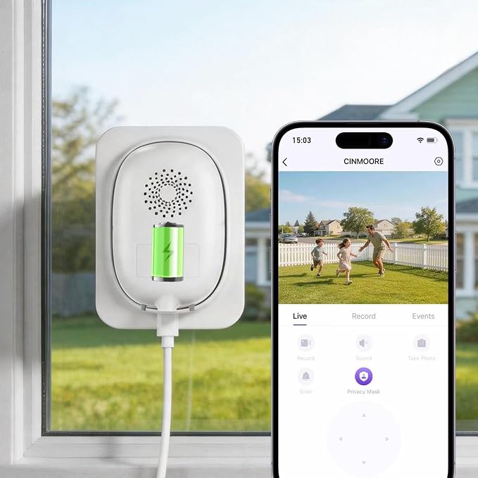 2.5K Window Security Camera – No Drill Anti-Glare, Free AI Human/Vehicle/Pet Detection, 5000mAh Battery & Wired, Indoor to Outdoor, Face Recognition, 24/7 Recording by Unknown