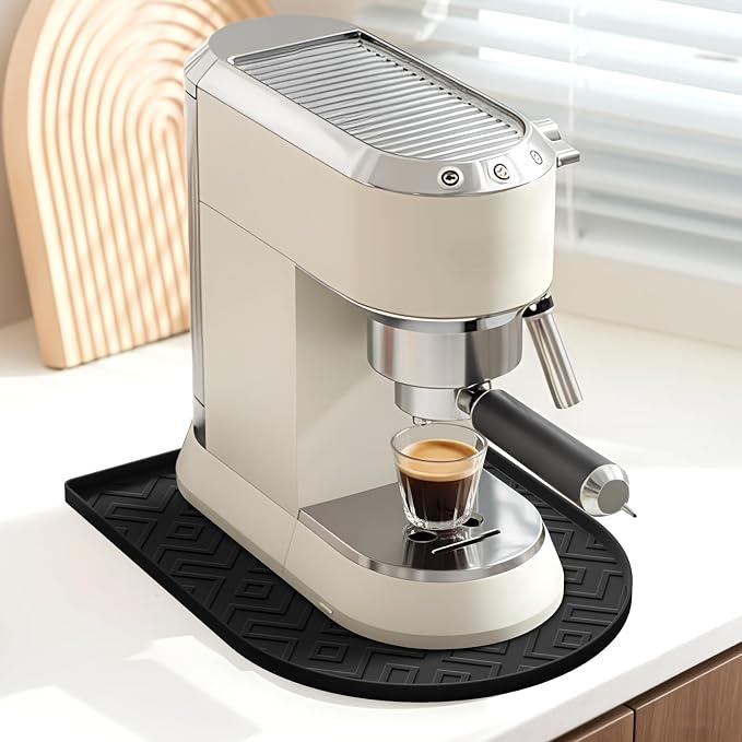 Silicone Coffee Mat,15.8"x 11.8"in Bar Mat for Countertop,Heat-Resistant,Non-Slip,Leak-Proof,Fit for Coffee Maker/Espresso Machine-Black - Image 9