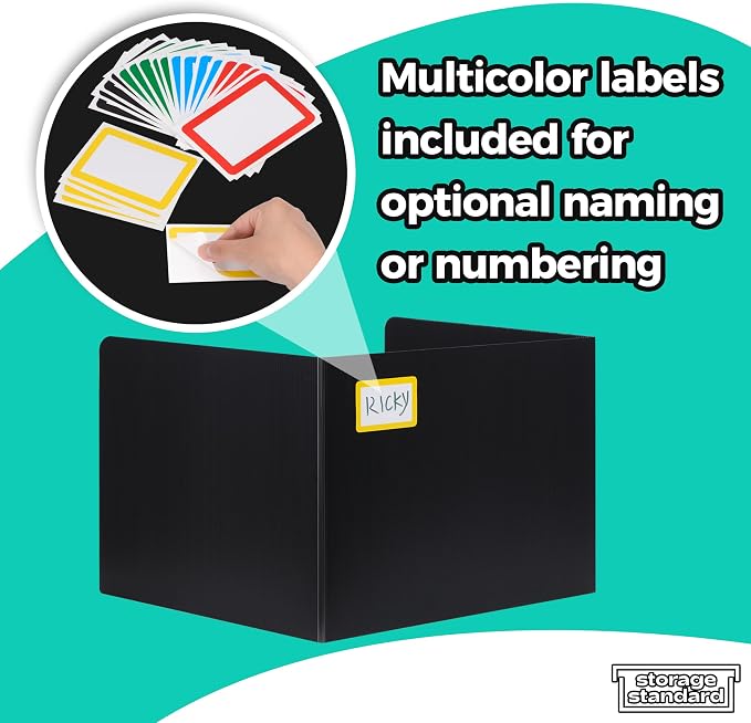 22-Pack Desk Dividers for Students - Durable & Waterproof Plastic Study Carrel Divider, Classroom Folders Teacher Supplies, Easy-to-Clean Plastic Privacy Shield Folder Boards for Student Desks, Black - Image 7