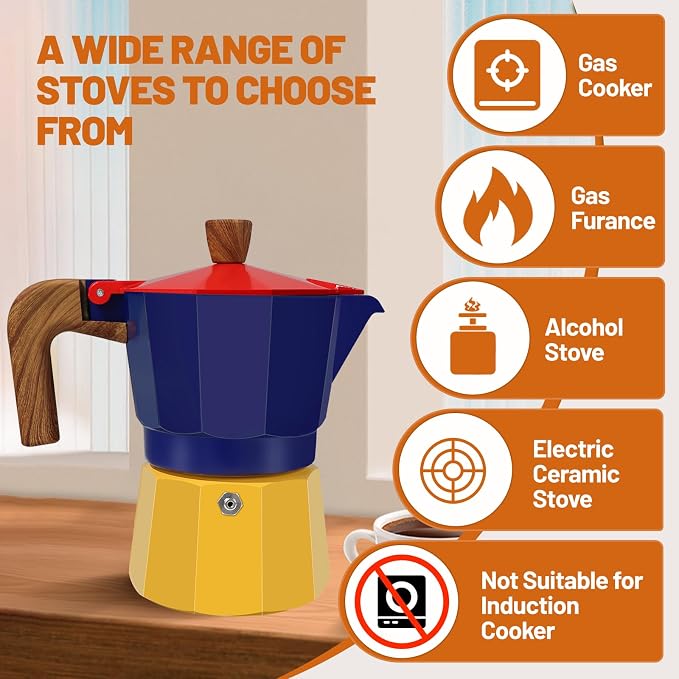 12 Cup Aluminum Espresso Stovetop Moka Pot Express Coffee Maker Percolator Italian Classic Mocha Coffee Machine for Italian and Cuban Cafe Brewing for Home & Camping 600ml 20oz - Image 4