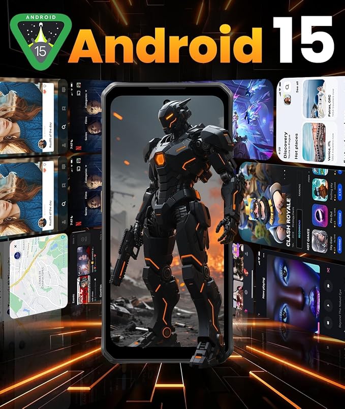 FOSSIBOT F114 28GB+256GB Rugged Phone-120Hz+6.67" Gorilla Glass, Slim 10.8mm Cell Phone Unlocked, Android 15 Waterproof Smartphone, 50MP AI Camera, 5000mAh Dual SIM 4G T-Mobile/NFC/IP68/IP69K(2026) - Image 4