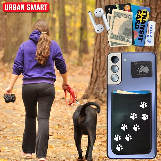 Phone Wallet - Adhesive Card Holder - Cell Phone Pouch - Stick on Lycra Pocket by Gecko - Carry Credit Cards and Cash - Image 2